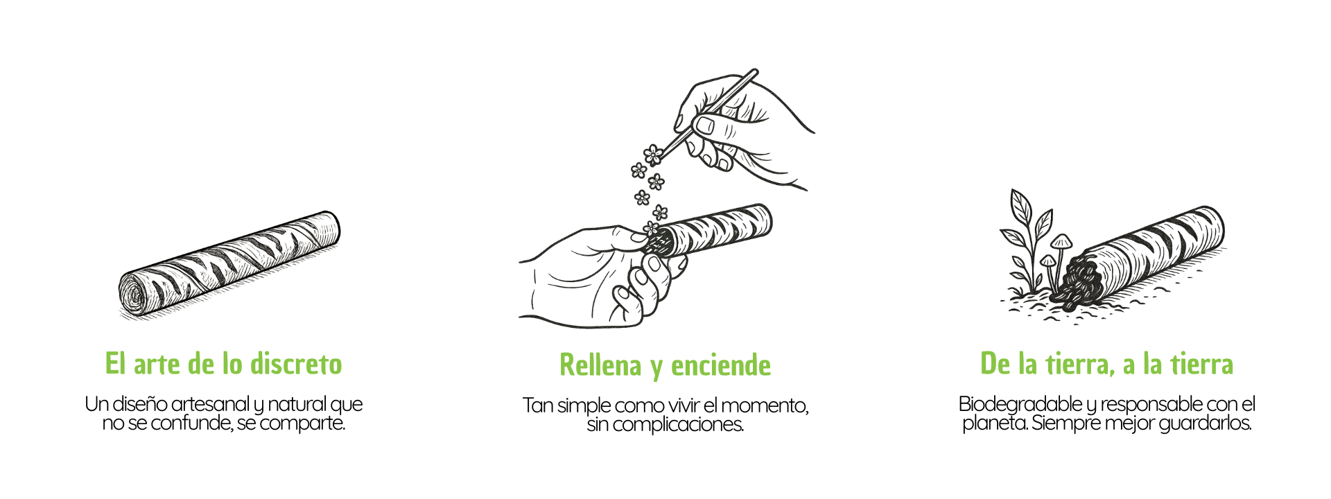 Beneficios Sabinas: diseño sutil y natural, fácil de usar y biodegradabilidad